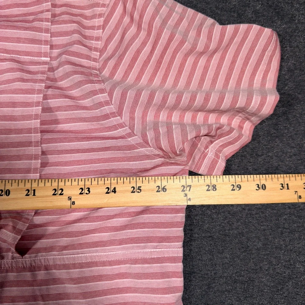 Columbia Short Sleeve Button Up Men XXL Red Striped Omni-Shade Fishing Shirt